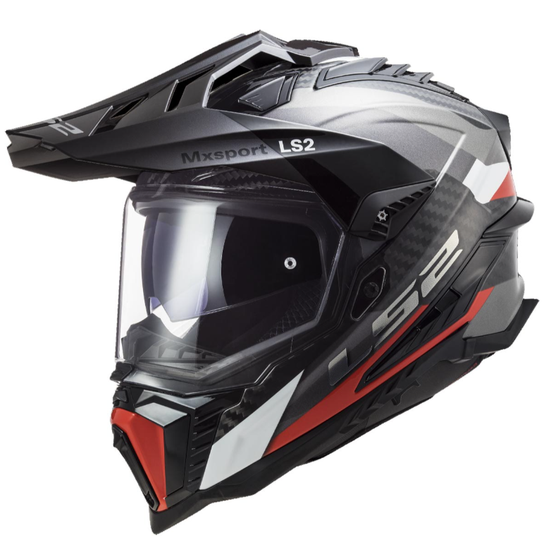 Ls2 Explorer C Karbon Frontıer Tıtanıum Kırmızı Kapalı Kask