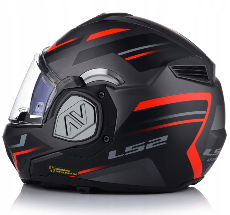 Ls2 Advant Kuka Çene Açılır Moduler Kask Mat Siyah-kırmızı