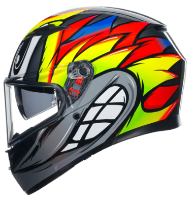 Agv K3 Kapalı Kask Bırdy 2.0 Gri-sarı-kırmızı