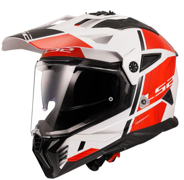 Ls2 Pıoneer 2 Hıll Kapalı Kask Beyaz-kırmızı