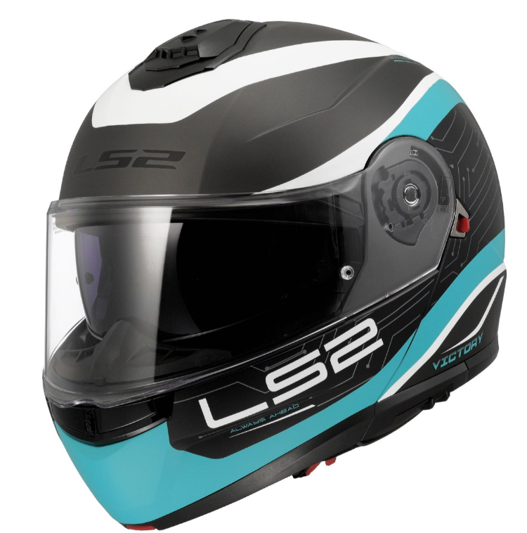 Ls2 Strobe 2 Çene Açılır Kask Vıctory Mat Tıtanıum Beyaz Metal Mavi
