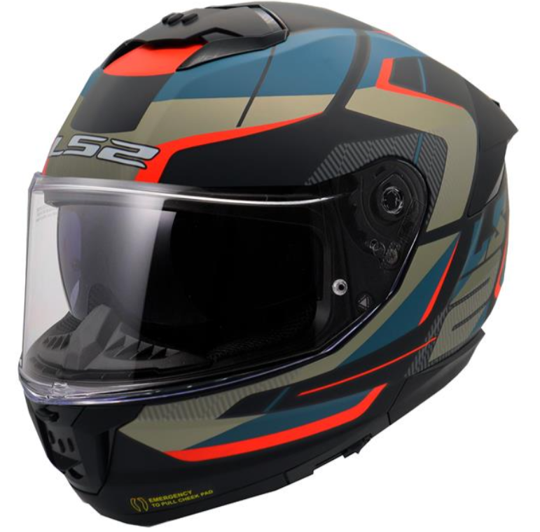 Ls2 Stream 2 Road Kapalı Kask Mat Siyah-gri-mavi-kırmızı