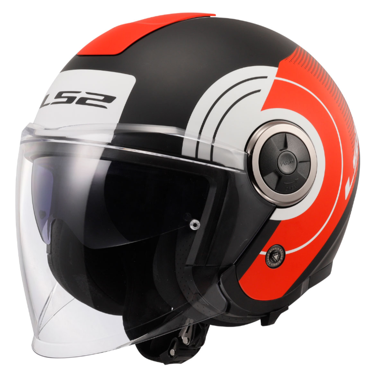 Ls2 Classy Dısko Yarım Kask Mat Siyah Kırmızı Beyaz