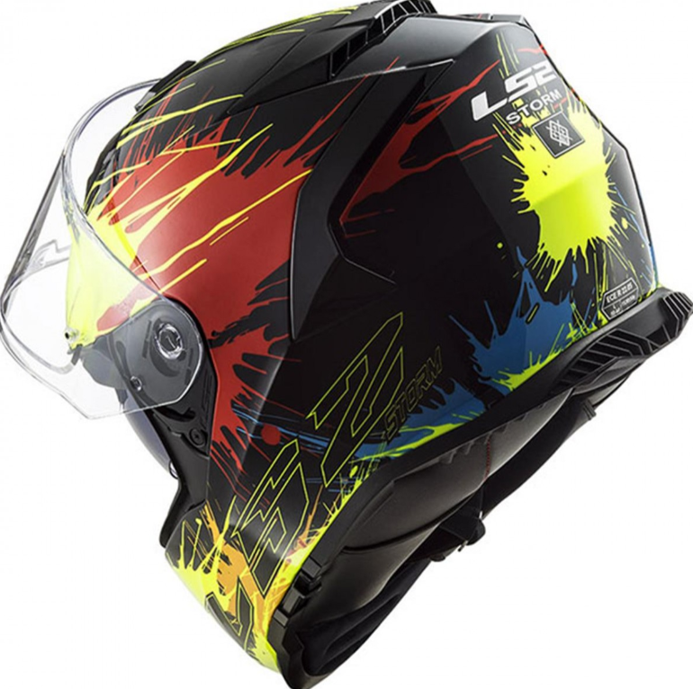 Ls2 Storm Drop Kapalı Kask Siyah-sarı-kırmızı