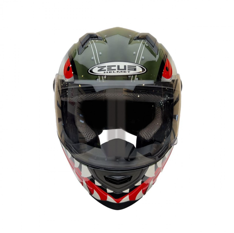 Zeus Zs-811a G30 Al38 Kapalı Kask Yeşil-gümüş