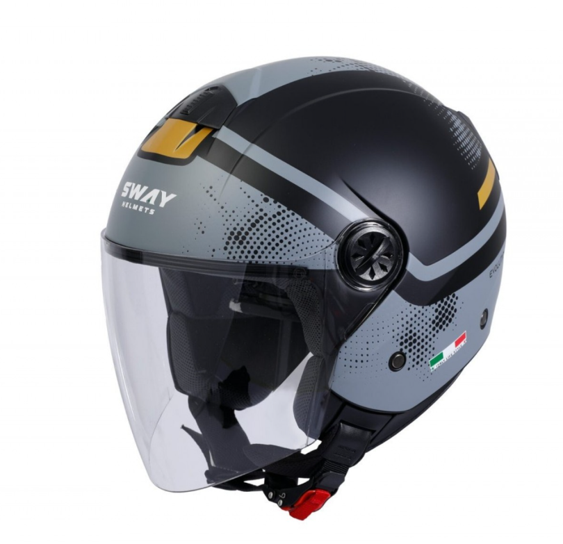 Sway Sw715 Yarım Yazlık Kask Gemını Siyah Sarı