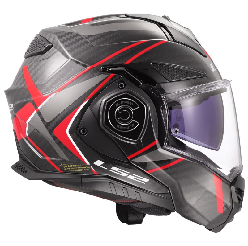 Ls2 Advant X Karbon Future 2 Kırmızı Çene Açılır Kask