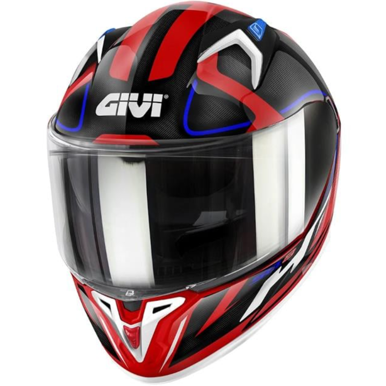 Gıvı 50.8 Racer Kapalı Kask Beyaz-kırmızı-siyah