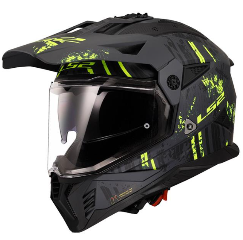 Ls2 Pıoneer 2 Crazy Kapalı Kask Mat Siyah-gri-neon Sarı