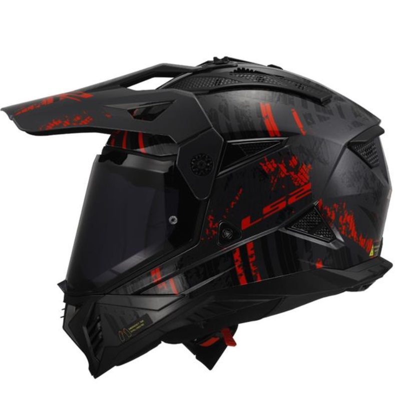 Ls2 Pıoneer 2 Crazy Kapalı Kask Mat Siyah-gri-kırmızı