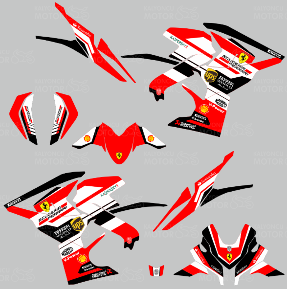 Mondial X-Treme Max 200 i Monster Energy Desing Sticker Set Beyaz