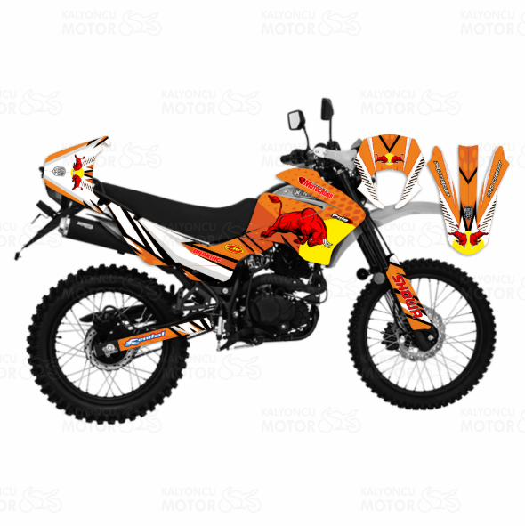 Mondial X-Treme Max 200 i Bull Desing Sticker Set Turuncu