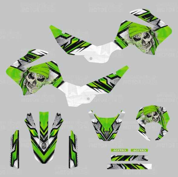 Mondial X-Treme Maxx 200 i Skull Design Sticker Set