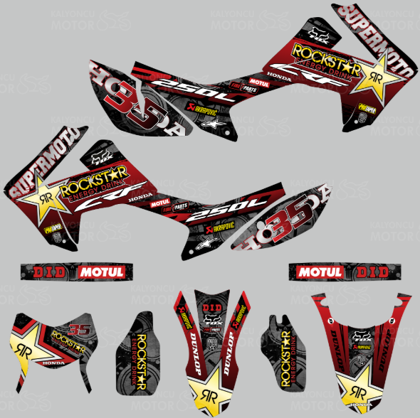 Honda CRF 250 L Rockstar Desing Sticker Set No:35